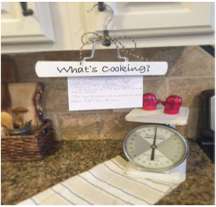 Turn wire hangers into cooking recipe holders